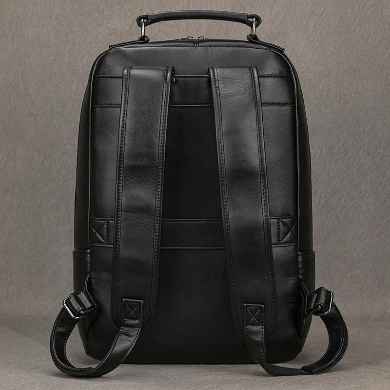 Large Capacity Laptop Backpack Leather Men Male Soft Cowskin Leather Backpacks Travel Bag Fashion Laptop Backpack Design 15.6"
