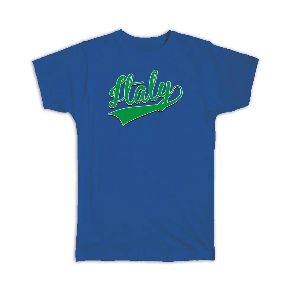 

Gift T-Shirt : Italy Flag Varsity Script Baseball Beisbol Country Pride Italian XL