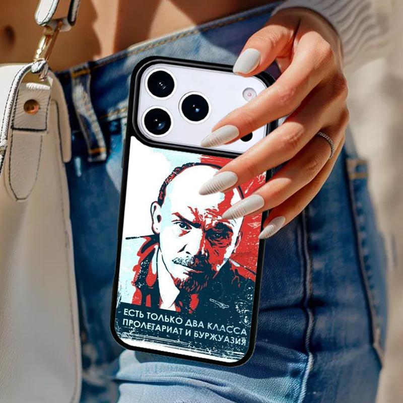 

Lenin Soviet Union Flag Phone Case For iPhone 17 Air 14 15 13 12 Max Cover For Apple 16e 11 Pro Max Plus Coque iPhone 17pro max