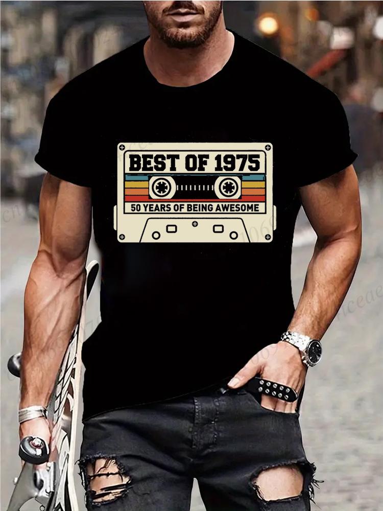 Best of 1975 50th Birthday Shirt, Retro 1975 Cassette T-shirts, Vintage 50th Birthday Gift for Women Men Tshirt, Party Tee Shirt