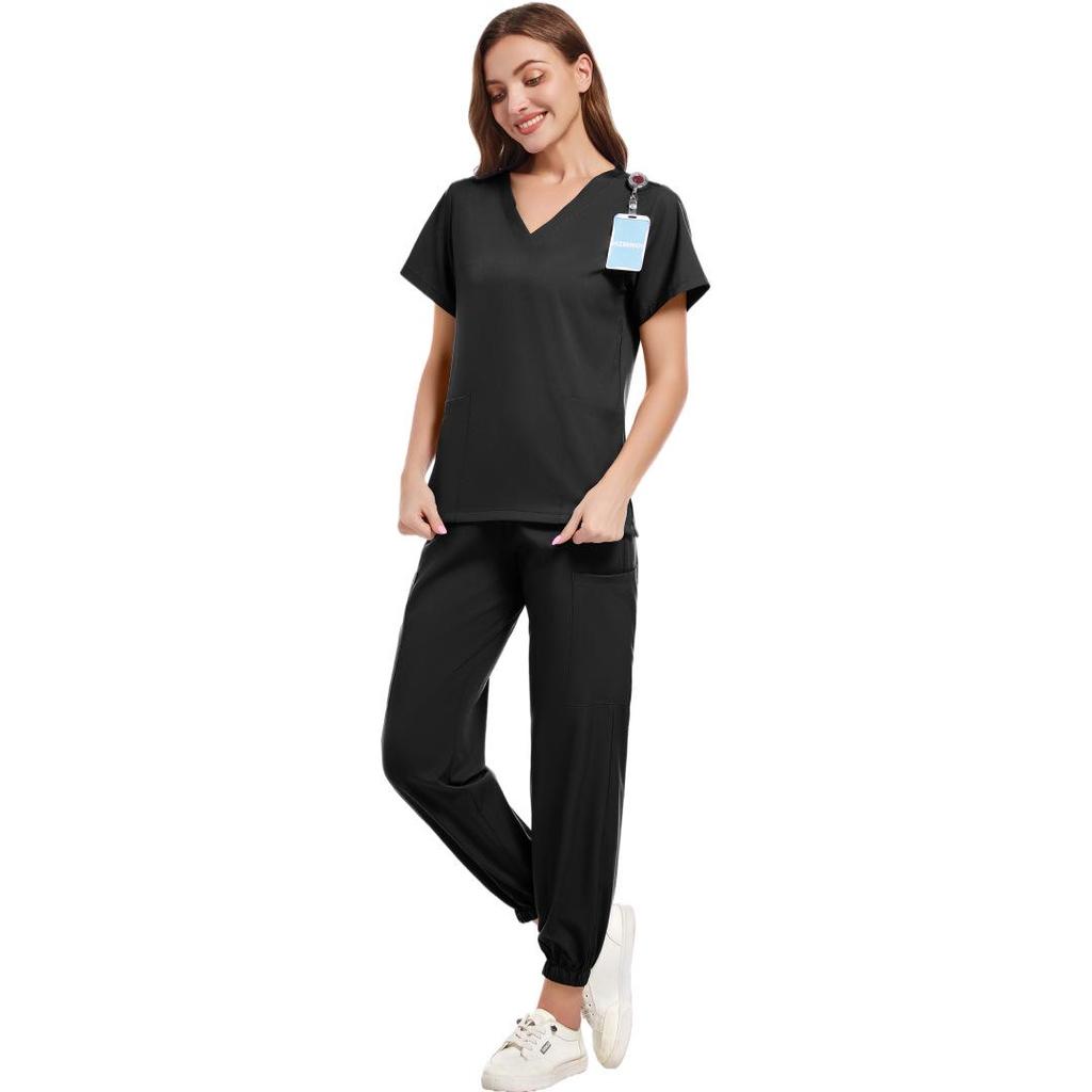Women's V-Neck Short Sleeve Handwashing Suit for Medical Professionals