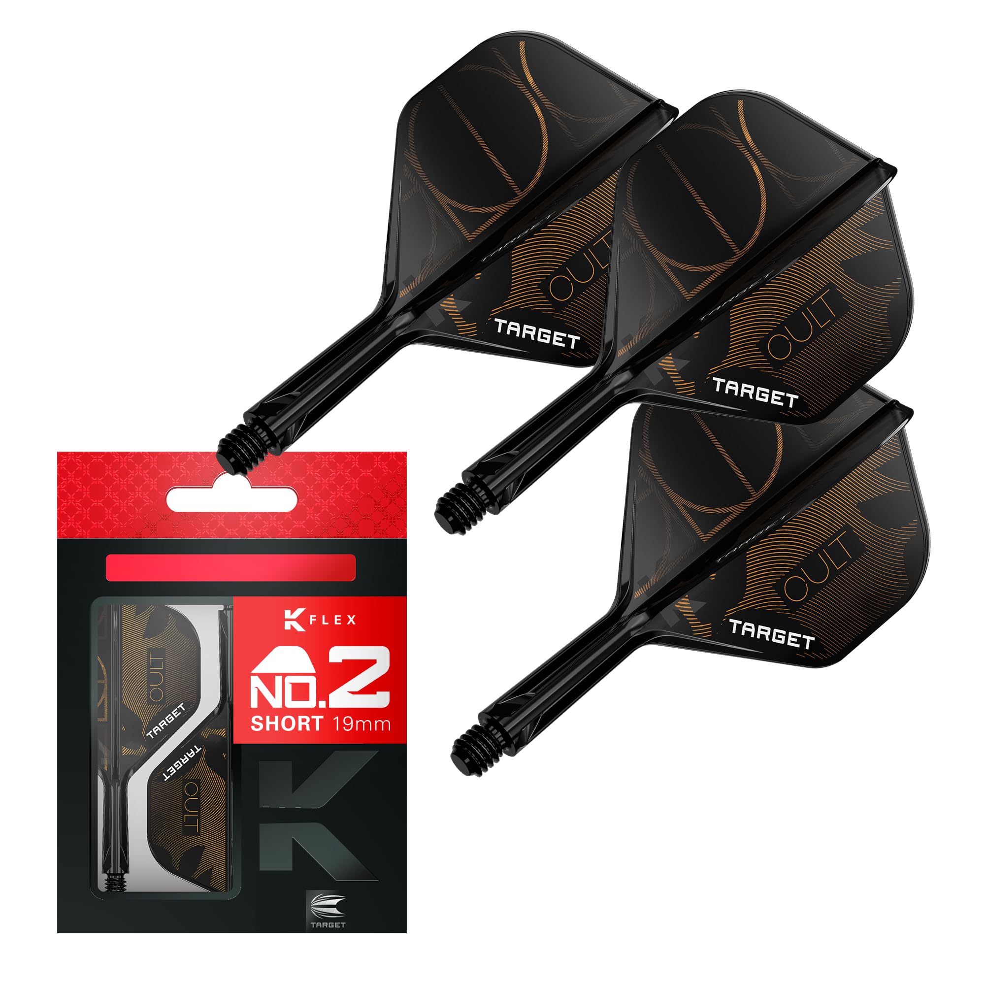 

TARGET Darts CULT FLIGHT Flights and Flight Set Professional Darts Accessories K-FLEX Shafts, All-in-One (3 Flights), (Standard, 19mm)