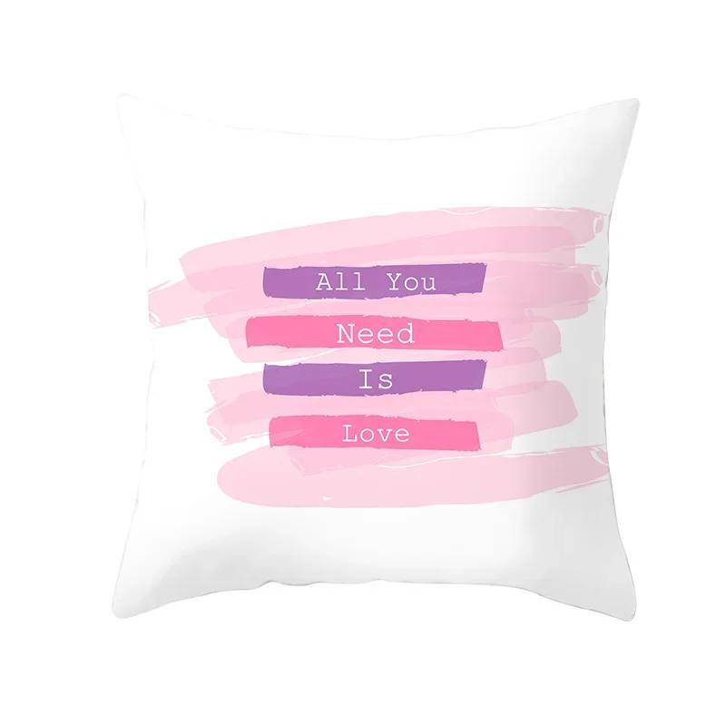 Valentine's Day Cushion Cover Romantic Wedding Party Decorations Print Cushion Cover Pillowcase Valentine's Day Gift
