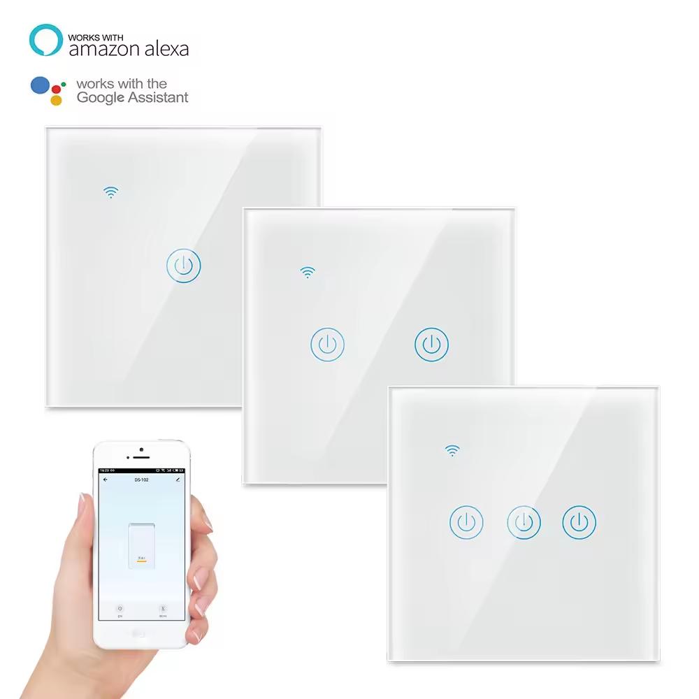 KERUI Wifi Wall Switch Smart Intelligent Home EU Standard Tuya Smart Home Wall Touch Switch Wall Switch Smart Intelligent Home Eu Standard&1- gang WiFi touch switch белый