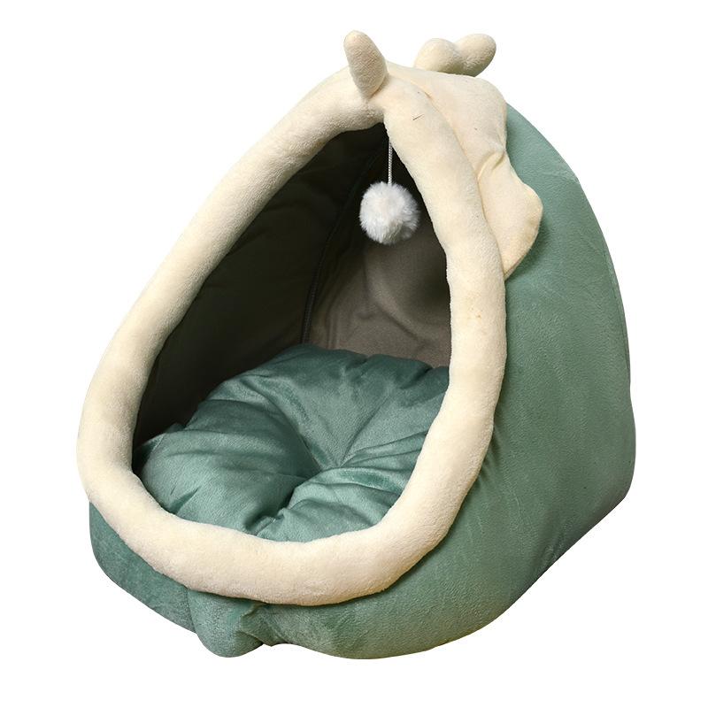 

Гнездо для кошки Зимнее полузакрытое теплое гнездо для питомца Plus Velvet Round Pet Nest Pet Cat Nest S