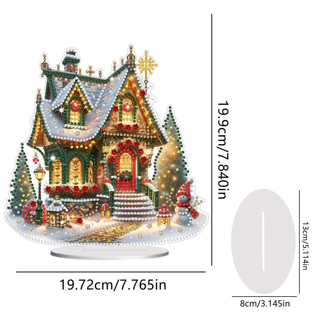 Acrylic Christmas House Colorful Light House Desktop Diamond Art Kits Diamond Painting Ornament Desktop Bedroom Table Decors