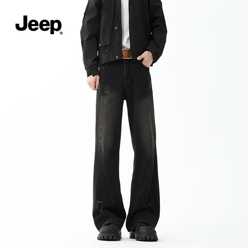 JEEP Men's American Retro Loose Straight Leg Jeans