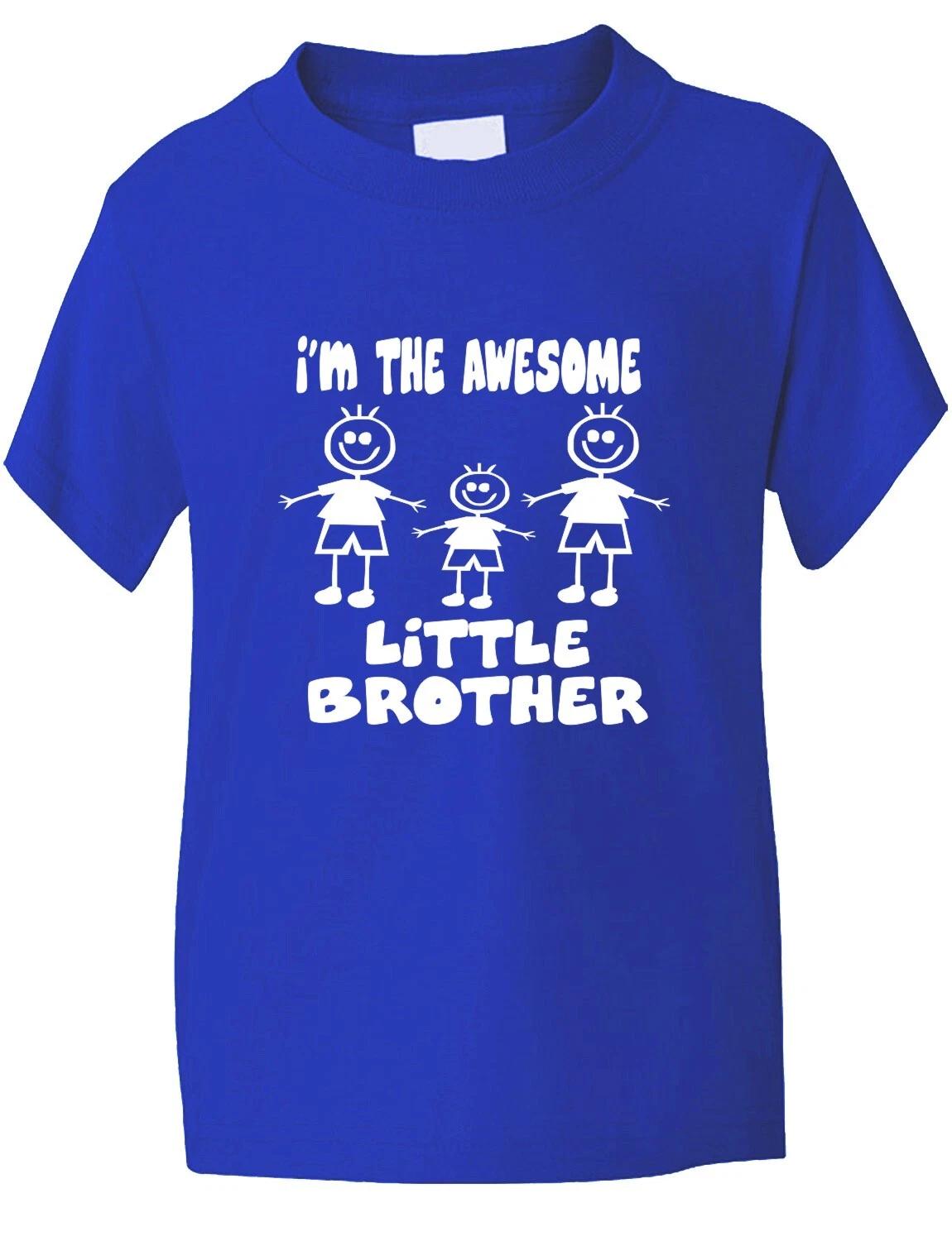 Awesome Little Brother Of 2 Brothers Present Funny Kids T shirtAge 1-13 XL