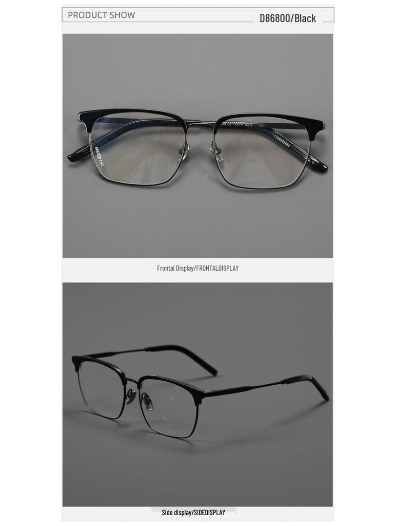 Ultra-Light Frameless Pure Titanium Eyebrow Glasses - Large Frame, Durable & Comfortable