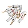 10Pcs Sound Banana Plug 24k Gold Dual Screw Lock Speaker Connector for Speaker Wires Home Theater