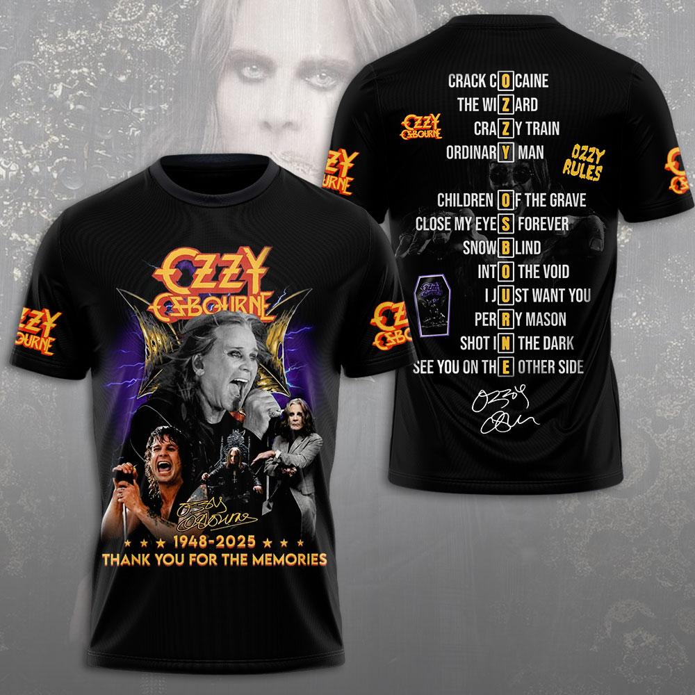 T-shirt Stampata 3D Hot Rock Ozzy Band per Uomo e Donna, T-shirt Sportiva Girocollo Hip Hop a Maniche Corte, Abbigliamento da Uomo