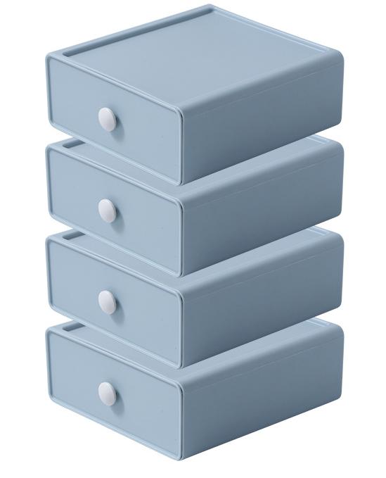 4PCS Drawer Style Desktop Storage Box Cosmetics Storage Desk Desk Storage Box Portable Shelf Ins Cream Style Home Decoration