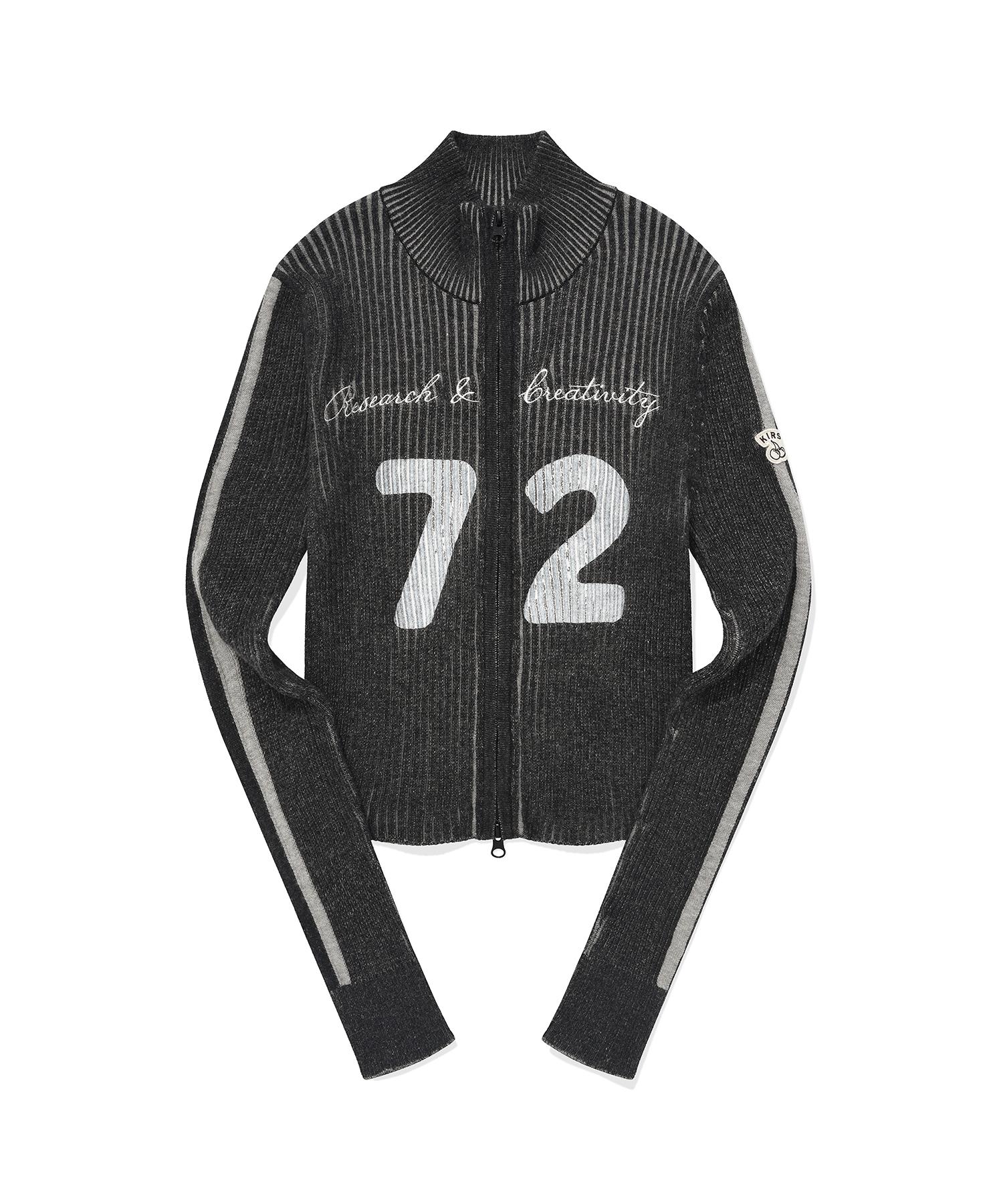 Kirsh Garment High-Neck Knit Zip-Up [Charcoal] 2