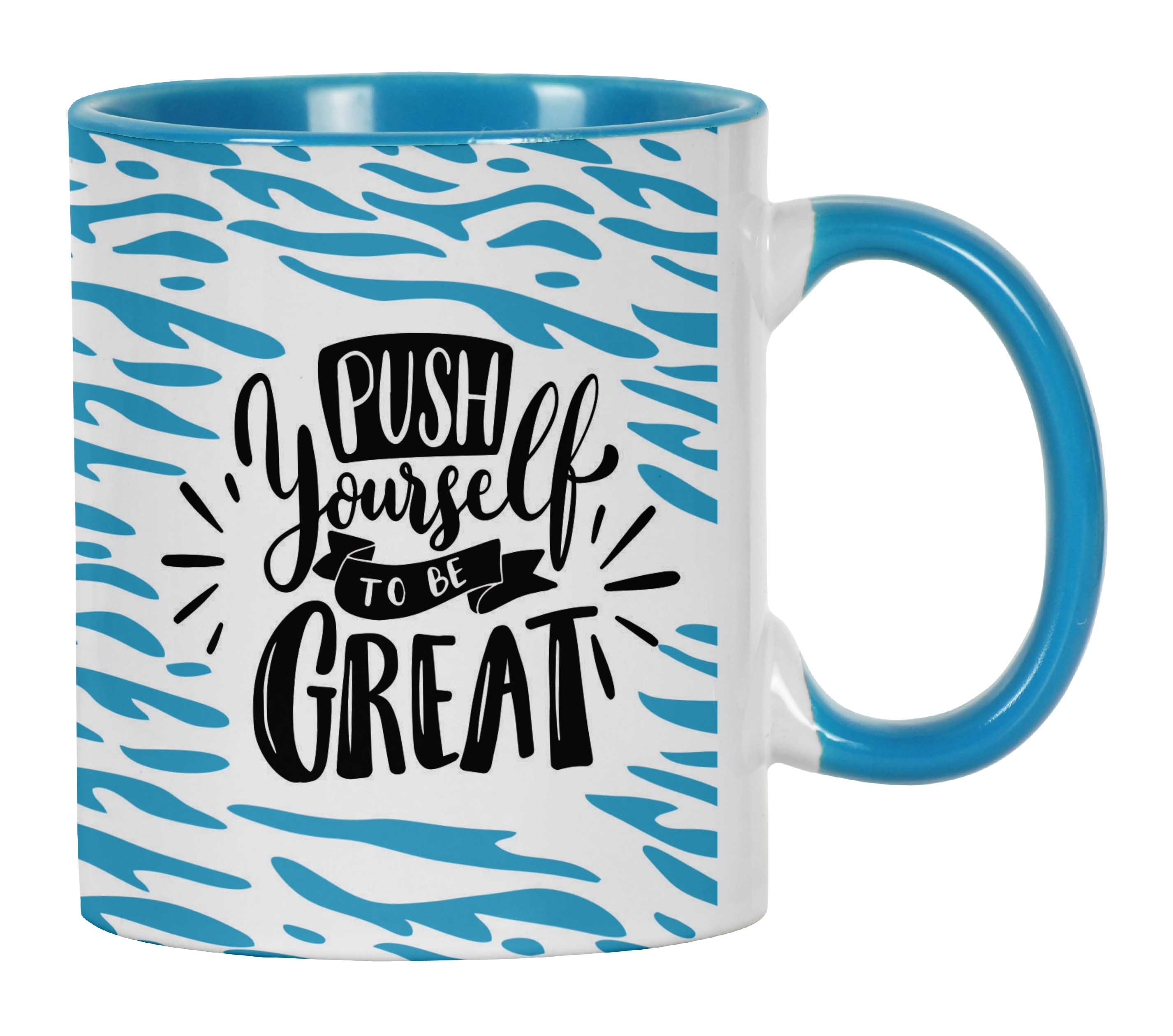 

Inkdotpot Push Yourself To Be Great 11 Oz Ceramic Coffee Mug Positive Quotes Employee Boss Coworkers Birthday 11oz небо синє кольору