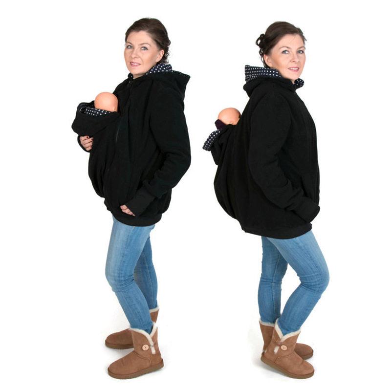 2025 Women's Autumn/Winter Hot-Selling 3-in-1 Multifunctional Mummy Kangaroo Hoodie Coat