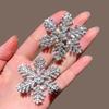 2Pcs Snowflake Hair Clip Duckbill Clip Headwear Side Clip Jewelry Accessory Glitter Shiny Gift