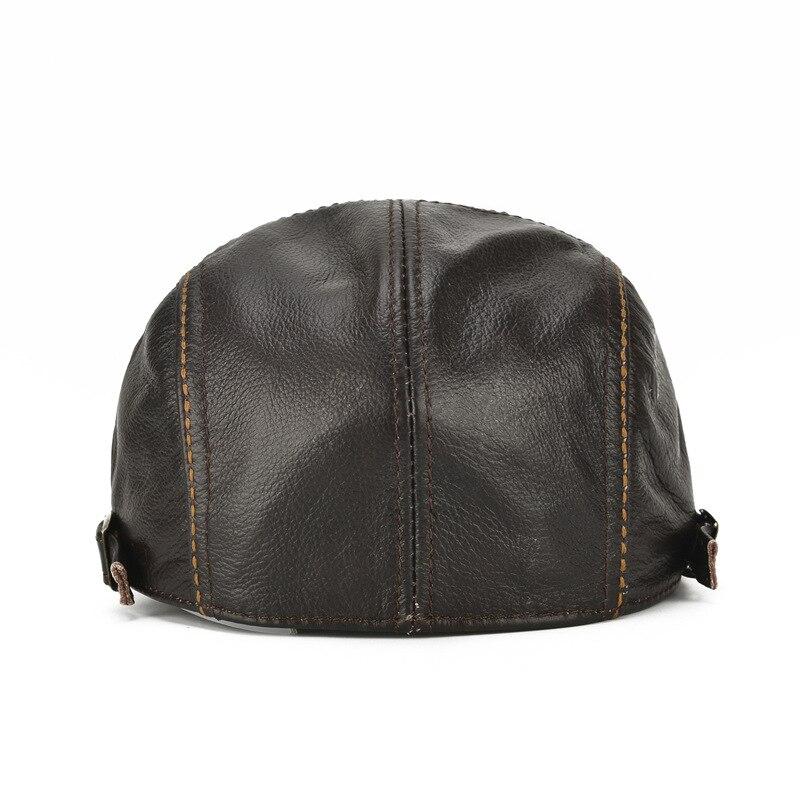 Northwood Solid Genuine Leather Autumn Ainter Berets Cap for Men Warm Beret Hats Flat Beret Cap Bone Brim Hats