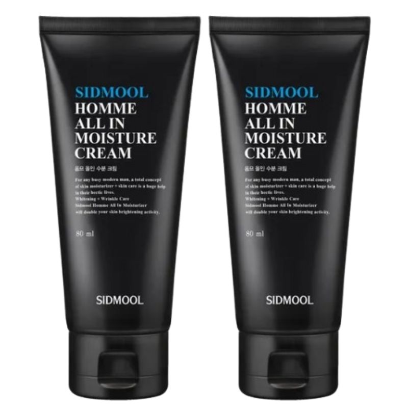 SIDMOOL Homme All In Moisture Cream 80ml Bamboo Water 80.4% Niacinamide 2% Adenosine 0.04% Ceramide NP Non-Comedogenic Men's Face Cream