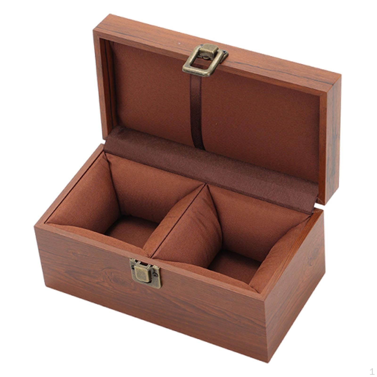 

Original Solid Wood Tea Box with Optimized Space for Cups And Teapots, Secure Closure, Soft Double Cup