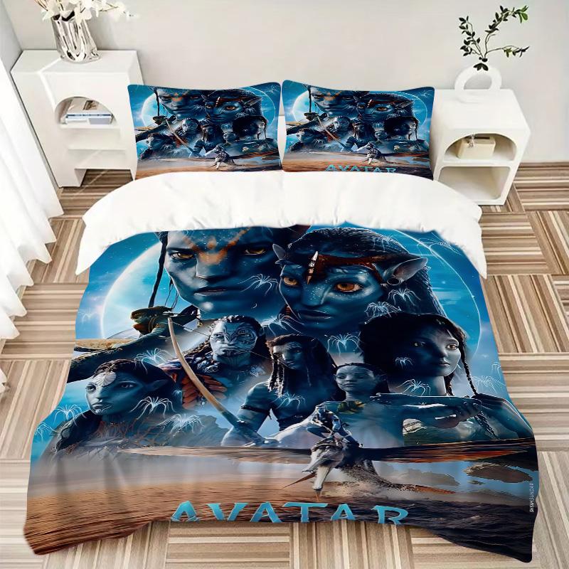 Na'Vi People Pandora Print 3Pcs Bedding Set,Duvet Cover with 2 Bedro,Pillowcase Home Birthday Gift