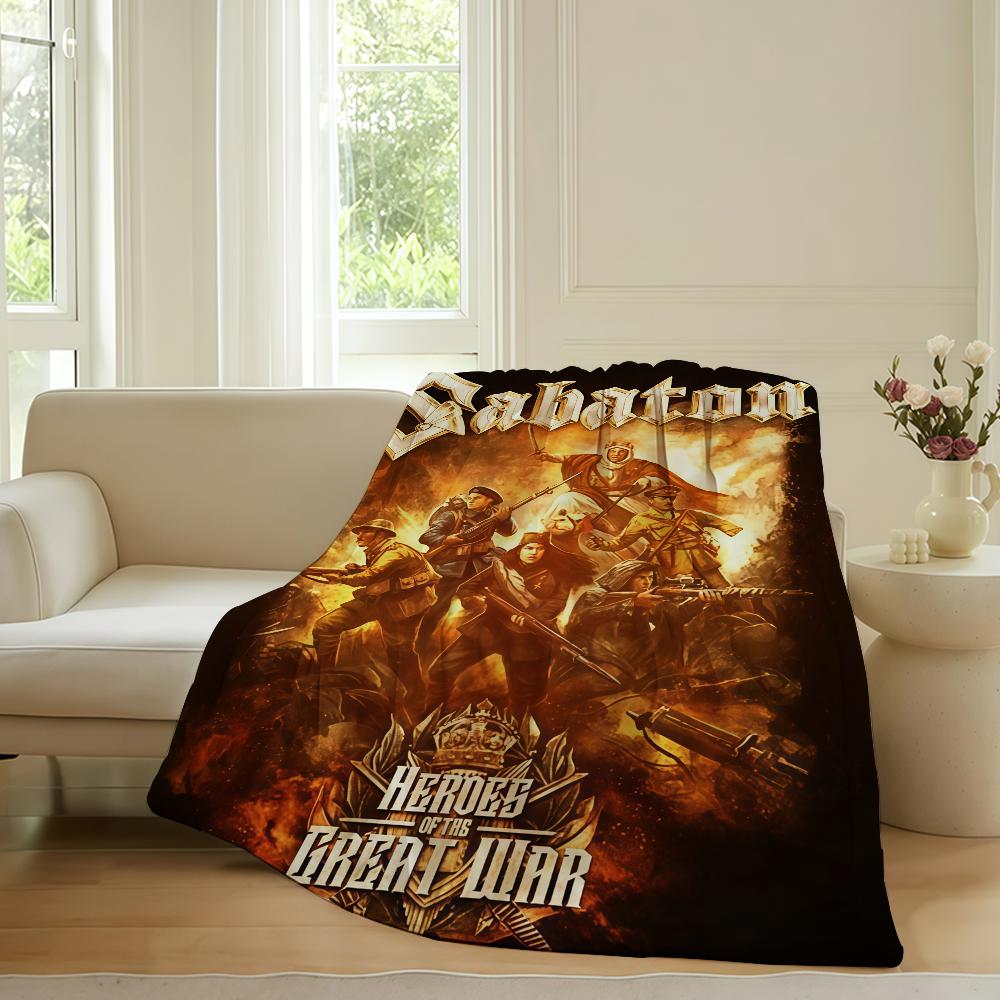 Music group S-Sabaton  Blanket For Sofa Office Bed Plane Travel Sleep Read Relax Camping Soft And Warm