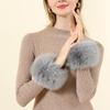 Autumn and winter fur decorative sleeves women's windproof cuffs imitation fox hair wrist guards winter warm plush wrist cover