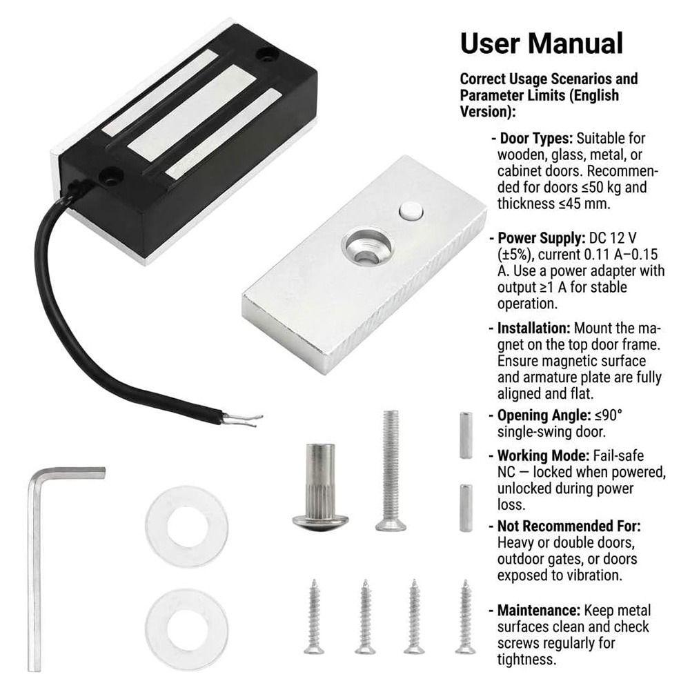 Electric Magnetic Electric Lock 60KG/100Lbs Door Access Control Electromagnetic Lock  Door Access