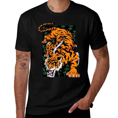 Tiger Coloured TShirt Casual Loose Fit Short Sleeve TShirt