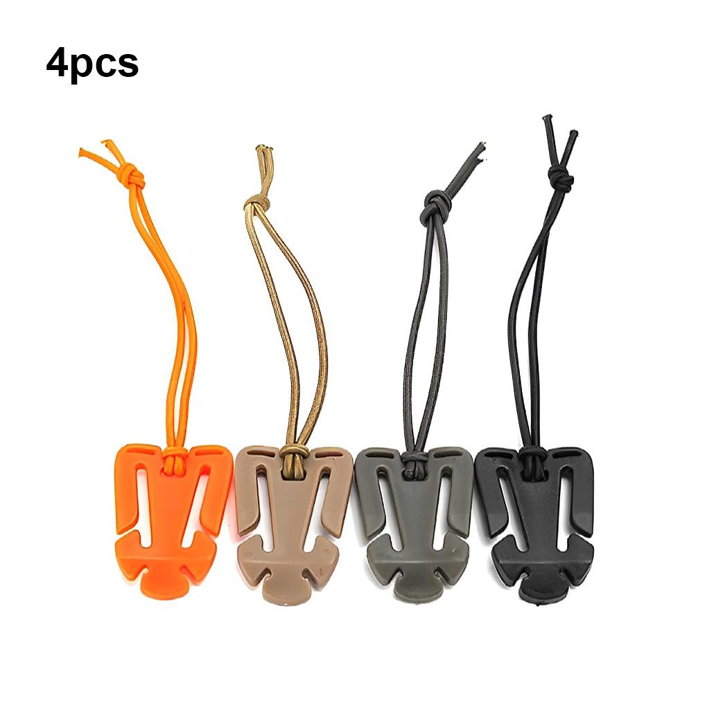 4Pcs Backpack Buckle Mini Tactical Clips Multifunctional Elastic Strings Carabiner Household Outdoor Camping Bag Tools