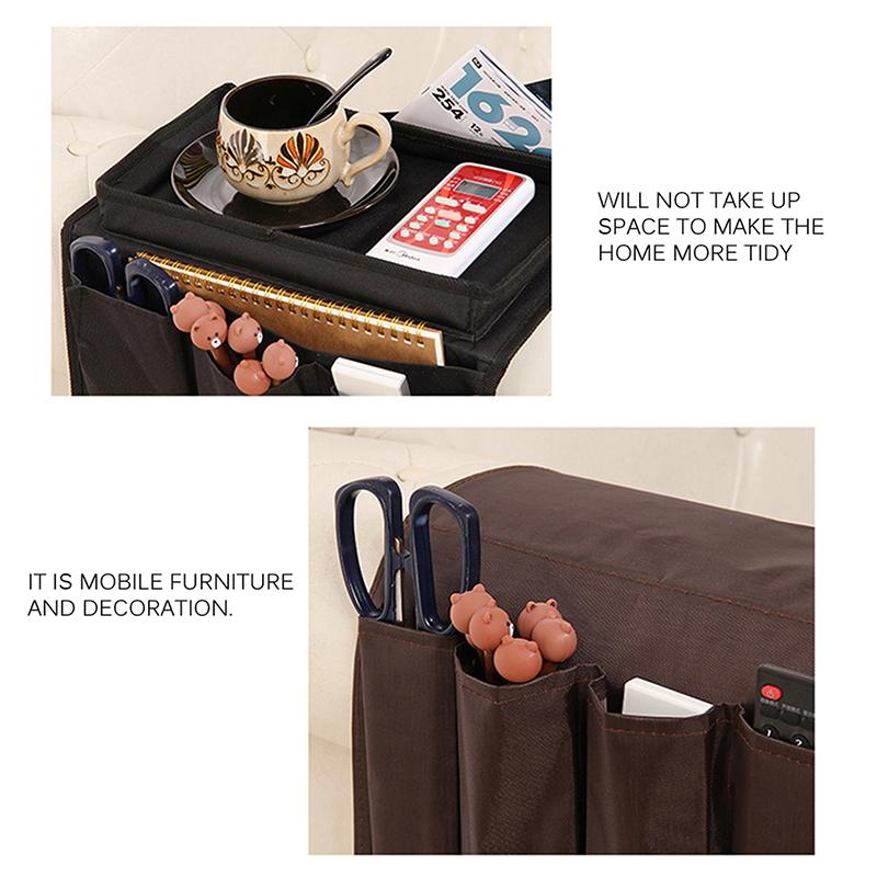 Sofa Armrest Storage Pockets Holder Tray Couch Hanging Remote Control Phone