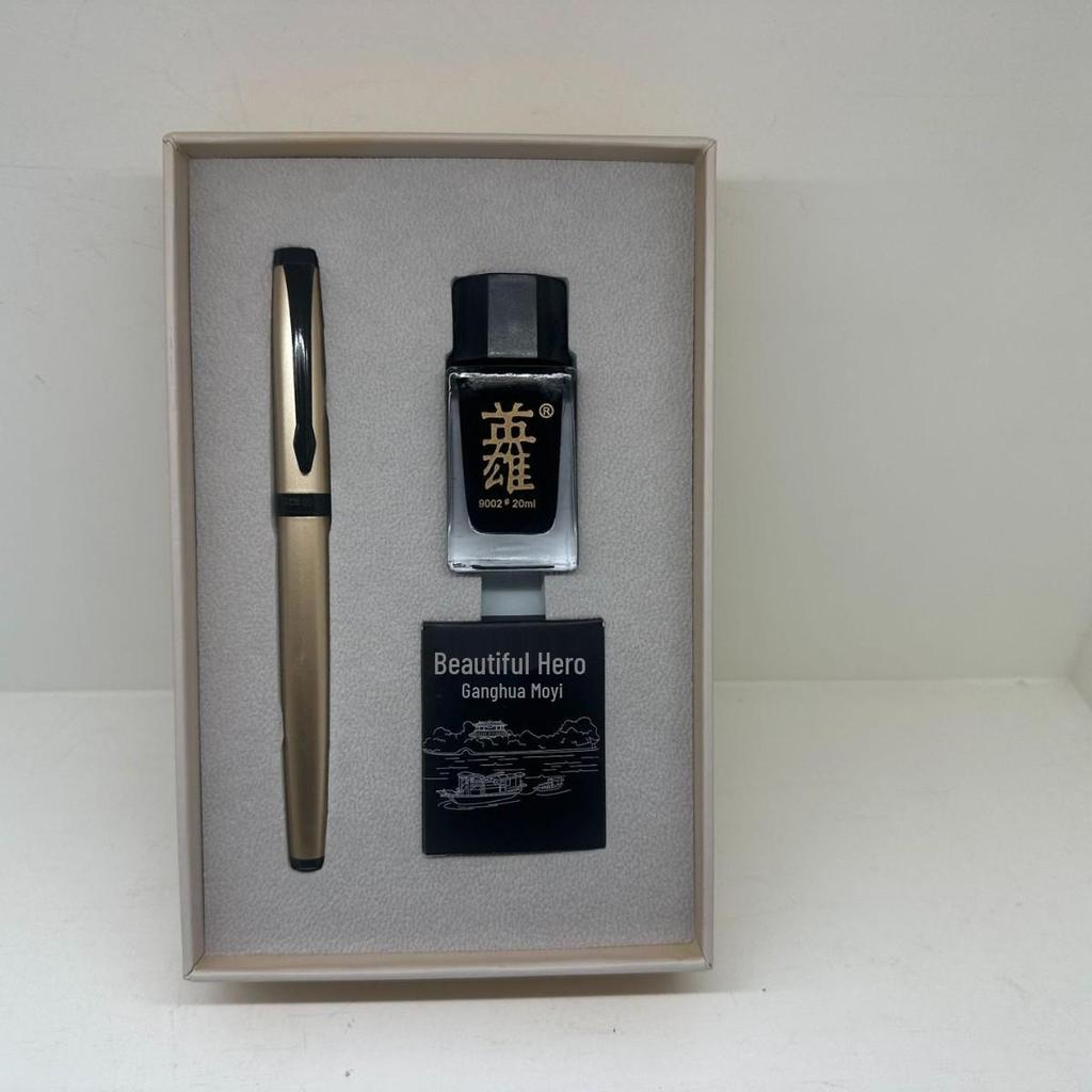 HERO Steel Pen 3813 Zhen Zhi Series Calligraphy Set for Students - Business High-Grade Gift Box