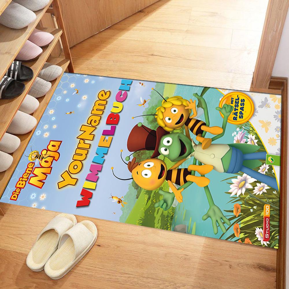 Biene Maja Customizable Name Floor Mat Perfect for Hallway Game Room Outdoor Living Rooms Antislip Carpet Office home decor Perfect Gift for Women/Men