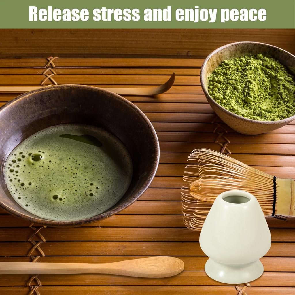 2-5Pcs Matcha Whisk Set Practical Matcha Kit with Whisk Holder Matcha Whisk Sifter Tea Scoop and Tea Spoon Japanese MatchaTea