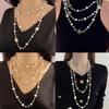 Multi-Layer Pearl Necklace for Women: Elegant Autumn/Winter Sweater Chain