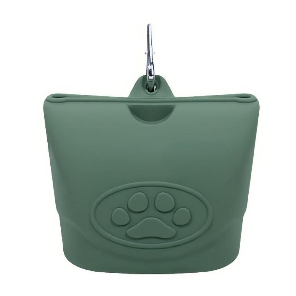 

Silicone Dog Treat Pouch Magnetic Closure Portable Training Bag for Dogs Waist Clip Hands-Free Dog Training Waist Pack Outdoor темно-зелений колір