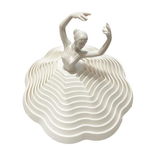 3D Printed Ballet Dancer Ornaments Spinning Ballet Girl Sculpture Rotational Movement Elegant Desk Decor for Home Office Creative Spaces Gifts