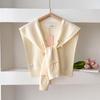 Korean Knitted Shawl Summer Air Conditioning Fake Collar Neck Guard Knit Thin Knotted Cape Shoulder Scarf For Women