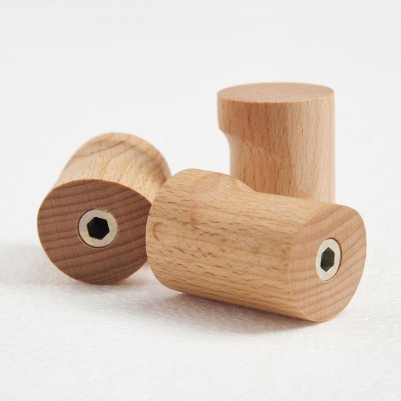 Gancio in Legno di Faggio Naturale Porta Asciugamani Ganci con Viti e Adesivi