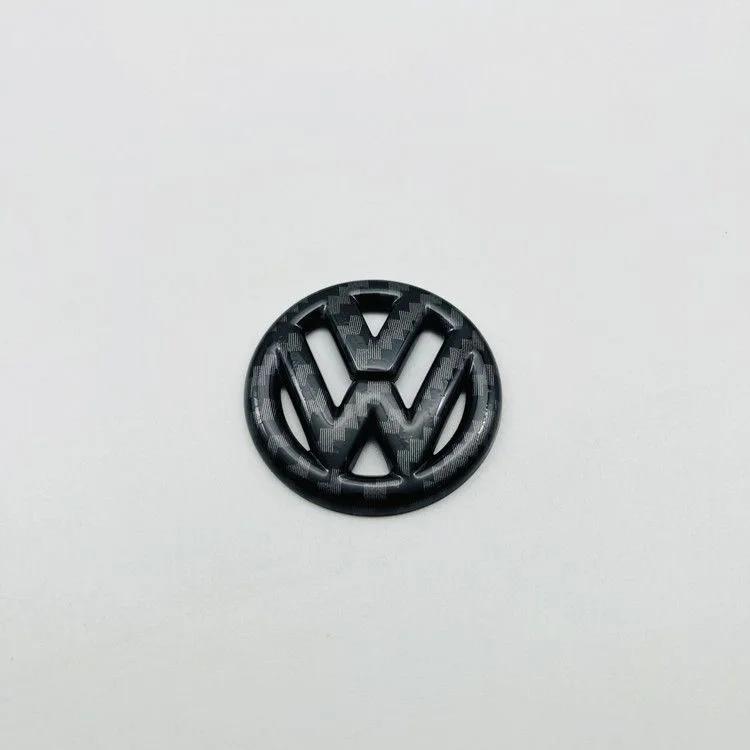 

2025 Hot Volkswagen Carbon Fiber Logo Steering Wheel Decal Sticker Golf 7 Rline Logo Accessory Black 3D Sticker Car Badge Logo