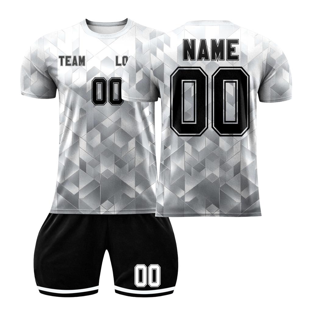Short Sleeve Sports Jersey and Shorts Set for Men Lightweight Breathable Fabric Athletic Training Uniform for Team Sports DIY Customizable Design