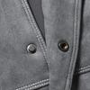 JOW Men's Vintage Washed Suede Lapel Jacket