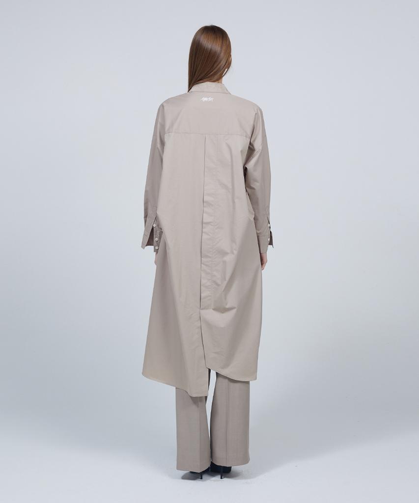 Meuameu [Essential] Logo Embroidered Long Shirt Dress