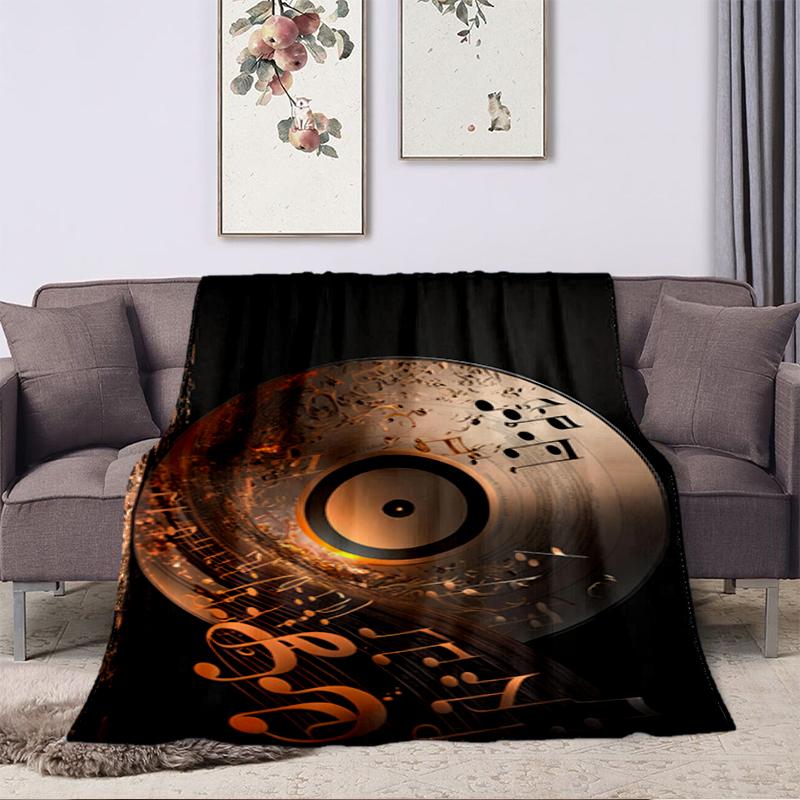 1PC Music Records printed blanket, all season lightweight home office outdoor nap multifunctional blanket A13