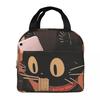 An Adorable Cat Relishing A Bowl Of Ramen Insulated Lunch Bag for Women Children Portable Food Boxes Thermal Lunch Box Tote
