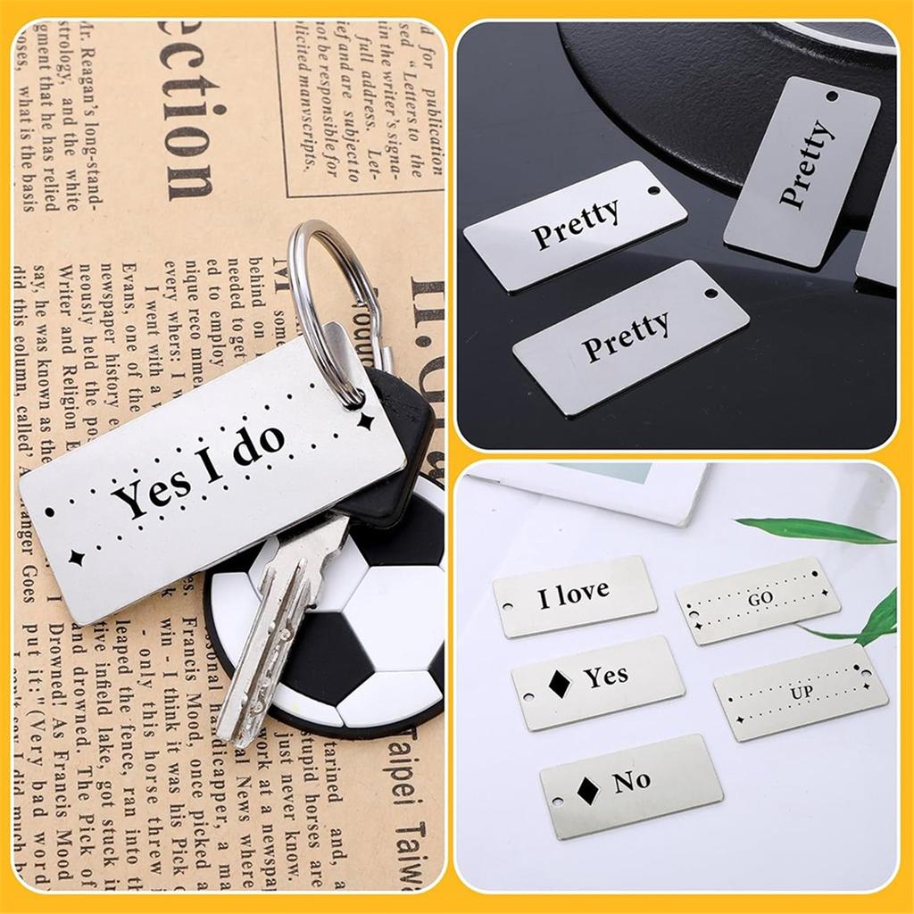 2026+ 50 Pack Stainless Steel Metal Engraving Blanks, Rectangle Blank Tags for Stamping, 1x2 Inch