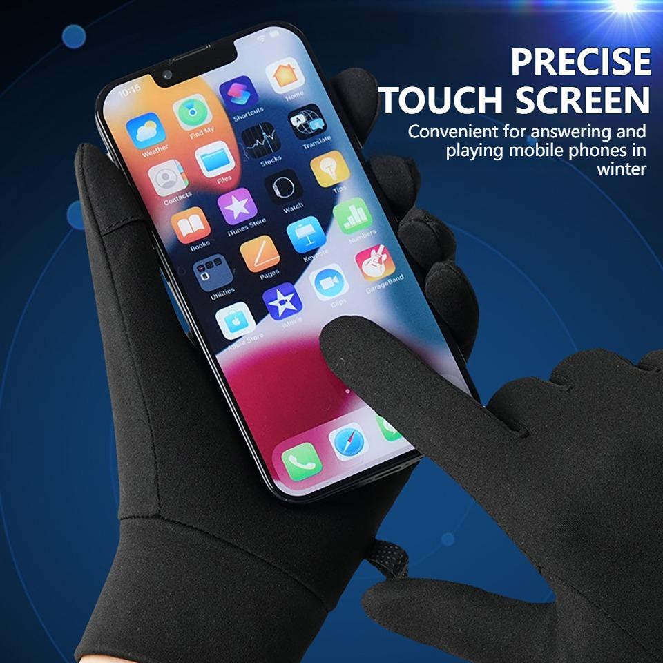 Getinfit Cycling Gloves Thin Fleece Lined Touch Screen Windproof for Outdoor Sports Running Biking
