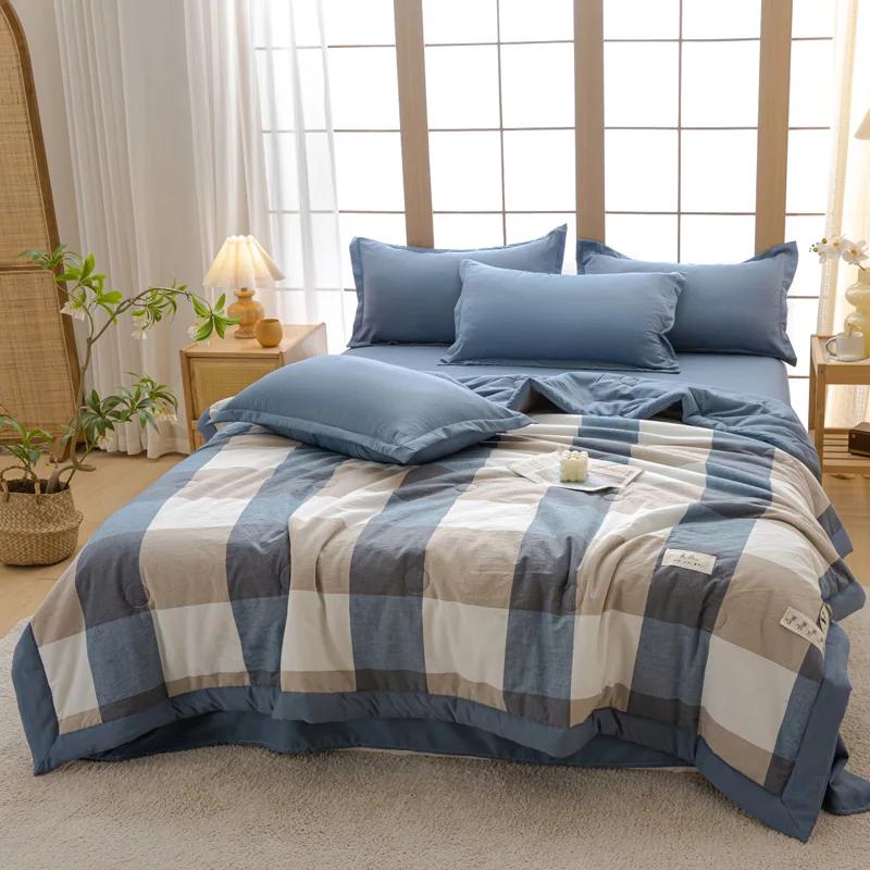 1 piece of summer quilt air-conditioned soft bedding non-slip skin-friendly small fresh printed bubble cotton