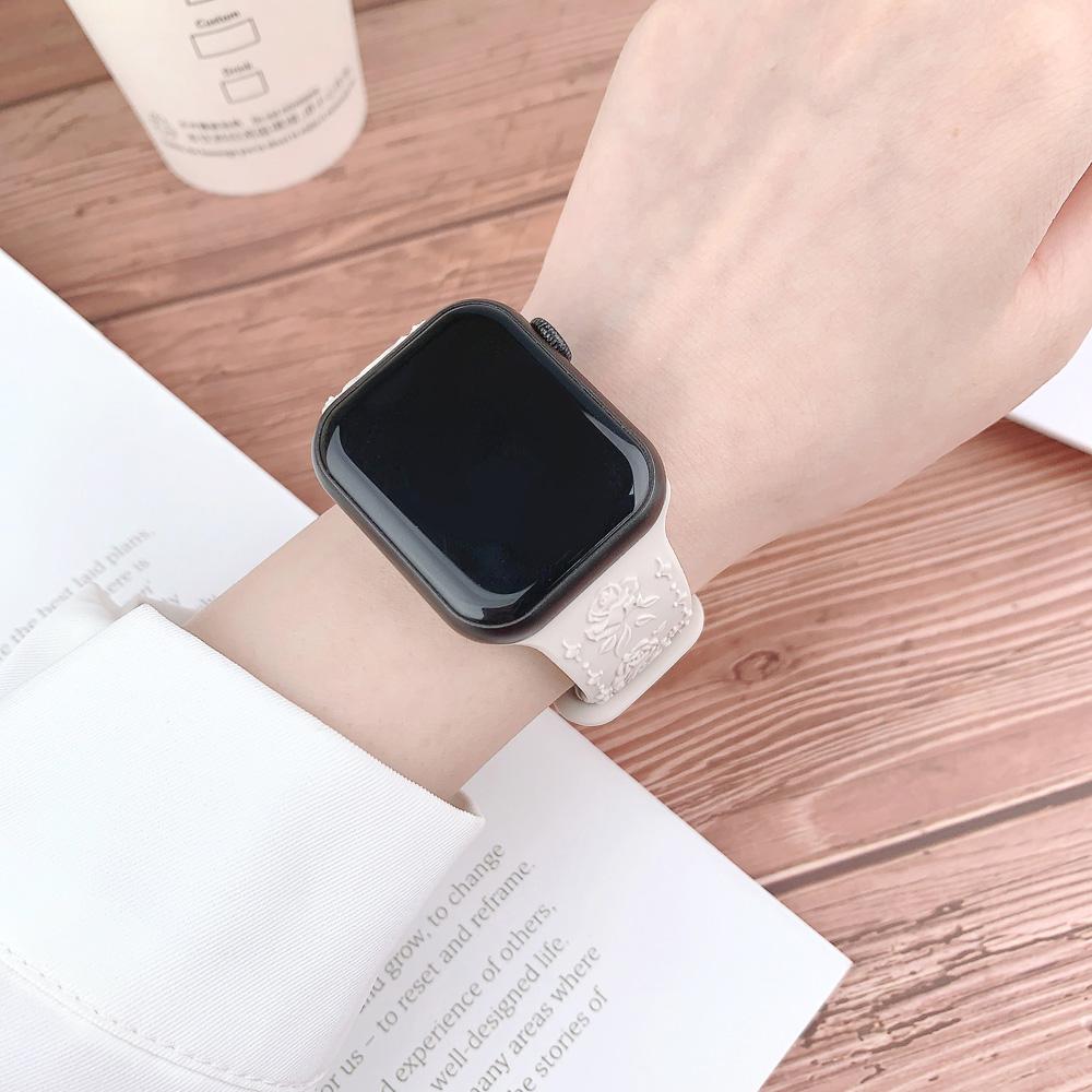 Engraved Strap for Apple watch band 45mm 44mm 42mm 49mm 40mm 41mm Silicone Bracelet Correa iWatch Series 8 9 7 6 5 4 3 Ultra SE