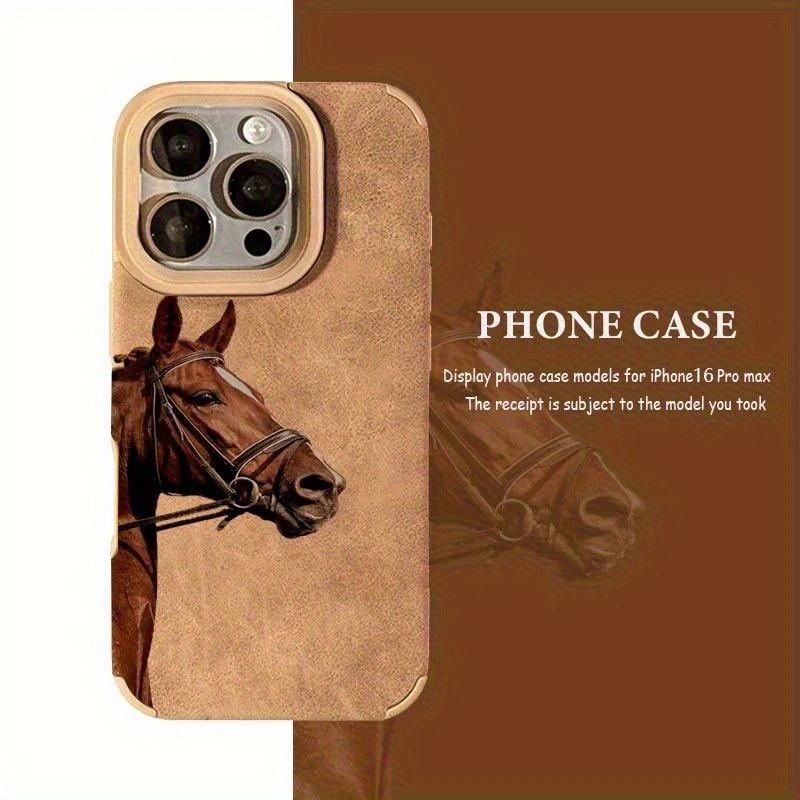 Horse pattern design phone case suitable for iPhone 17 16 15 14 13 12 11 Pro/Max/Plus anti drop and shockproof back cover