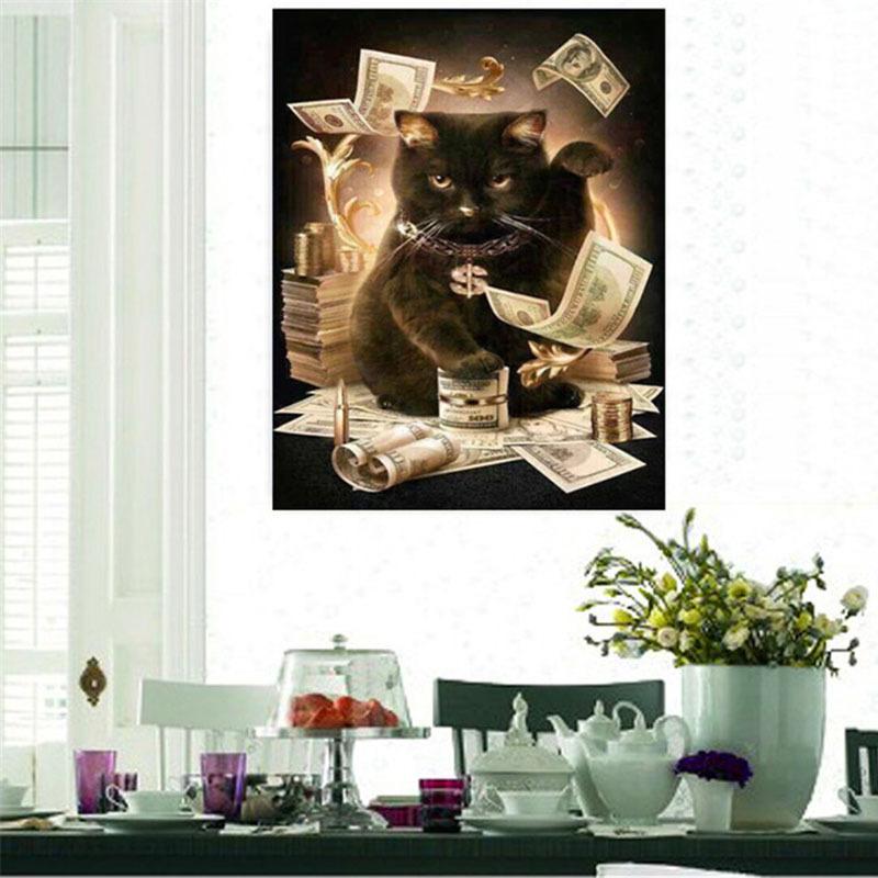 Alien Diamond Painting Living Room Small Lucky Cat Sticker Diamond Cross Stitch Dining Room DIY Masonry Embroidery